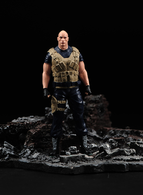 1/64/43/24/87人偶速度与激情 强森唐老大微缩场景微拍小人摆件