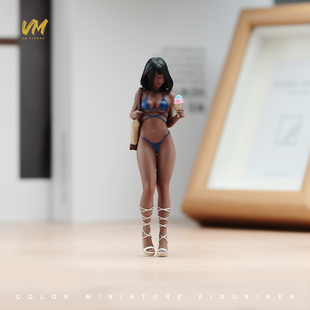 VM 1/24/18吃雪糕的性感女孩精涂微缩场景模型搭配手工涂装小人偶