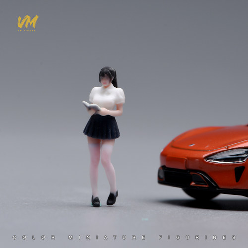 VM 1/64比例 柔情白丝学妹 微缩场景模型搭配3D彩色打印人偶模型
