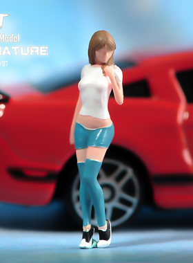 VM1/87/64/43时尚美女微缩场景微拍摄影车模型搭配手办小人偶DIY