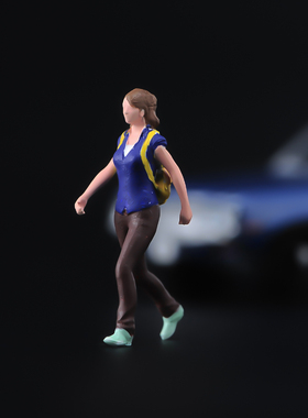 ANT 1/64微型场景微缩背包客紫色微拍树脂小人偶微拍摆件手办