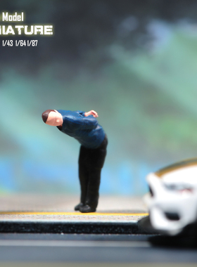 VM1/87/64/43/24/18弯腰罪犯微缩场景微拍摄影车模型搭配手办人偶