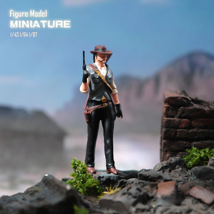 VM1/87/64/43荒野大镖客微缩场景微拍摄影车模型手办小人偶白膜