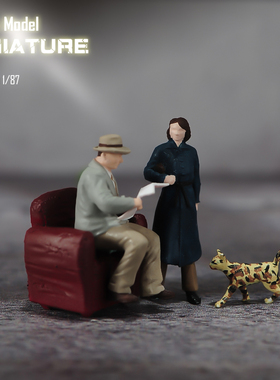 1/87/64/43 城镇男女人物微缩场景微拍摄影车模型搭配手办小人手