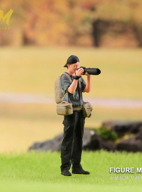 VM 1/87/64/43/24/18 专业摄影师微缩场景模型搭配手工涂装小人偶