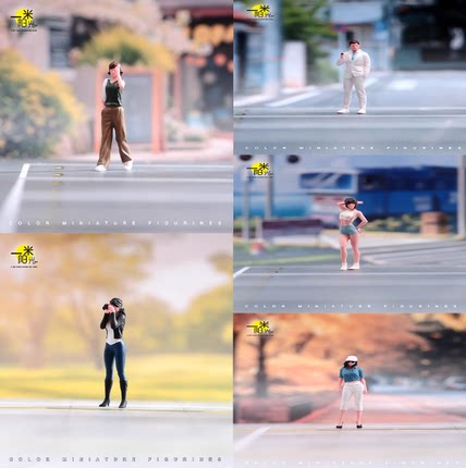 特价1/64 多款小比例摆件微缩场景模型搭配手工涂装成品人偶模型