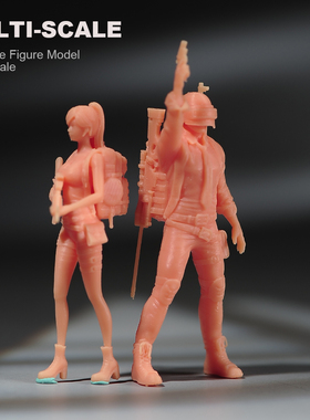 VM1/87/64/43游戏人物吃鸡男女微缩场景微拍车模型搭配人偶白膜