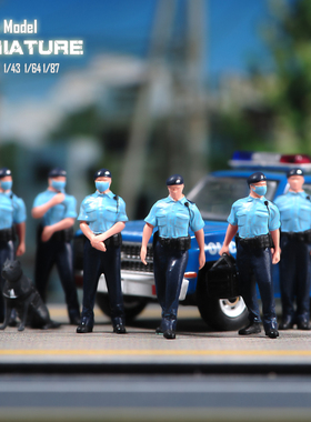VM现货 1/87/64/43/24/18 香港男警微缩场景微拍摄影车模型人偶