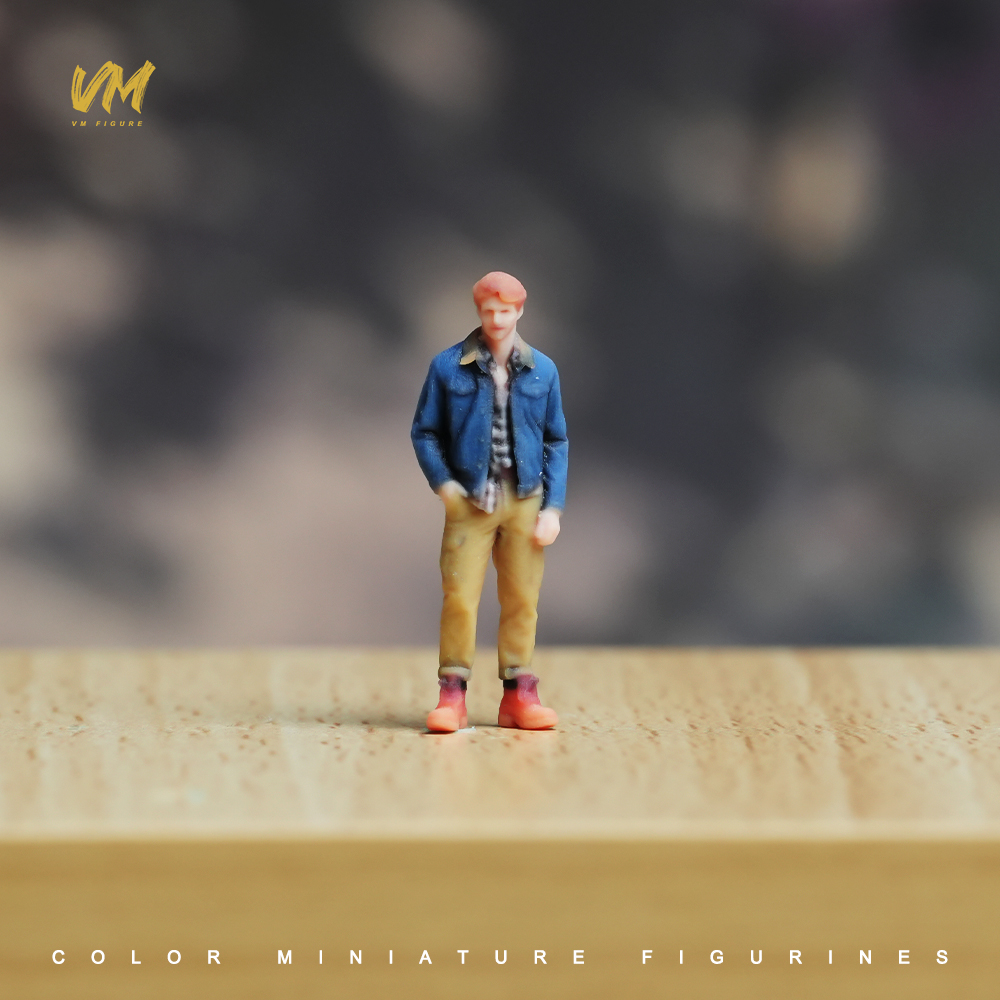 VM 1/64 牛仔格子衣男 微缩场景模型搭配3D彩色打印人偶模型