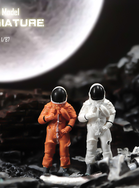 1/87/64/43宇航员太空人微缩场景微拍摄影车模型搭配手办人偶摆件