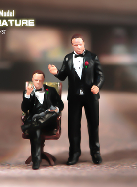 VM1/87/64/43马龙白兰度教父微缩场景微拍摄影车模型搭配小人偶