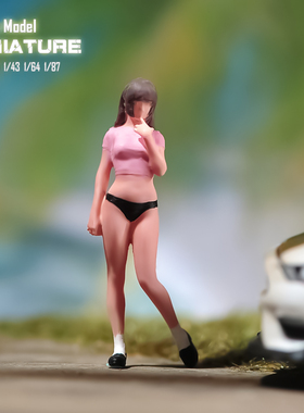 VM1/87/64/43/24/18羞涩女孩微缩场景微拍摄影车模型搭配手办人偶