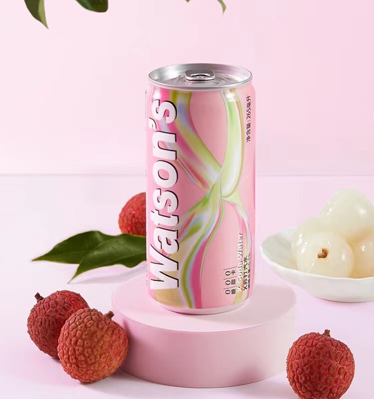 屈臣氏x苏打水荔枝马天尼味265ml*15罐0.5度酒精0糖0脂0卡网红