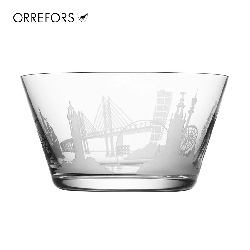瑞典orrefors水晶玻璃水果沙拉碗