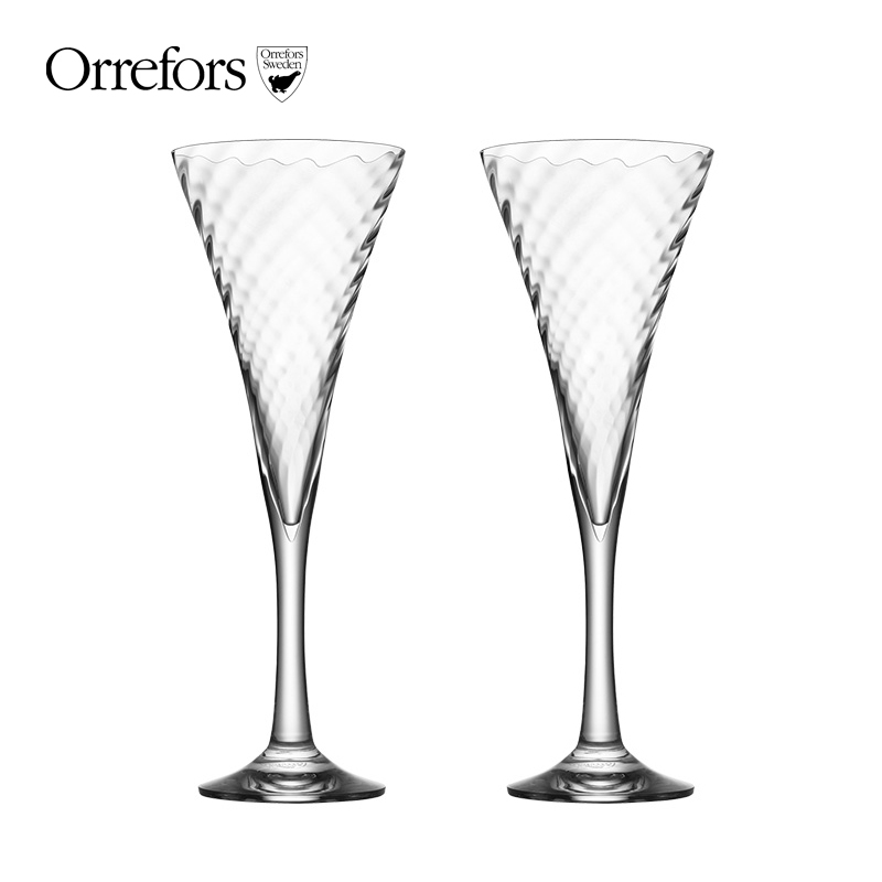 Orrefors HELENA进口水晶玻璃高脚香槟杯对酒杯4只套装婚礼礼物 餐饮具 甜酒/香槟杯 原图主图