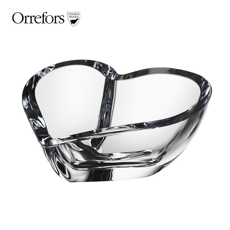 orrefors瑞典进口水晶玻璃 valentino瓦伦迪诺水果沙拉碗家用摆件