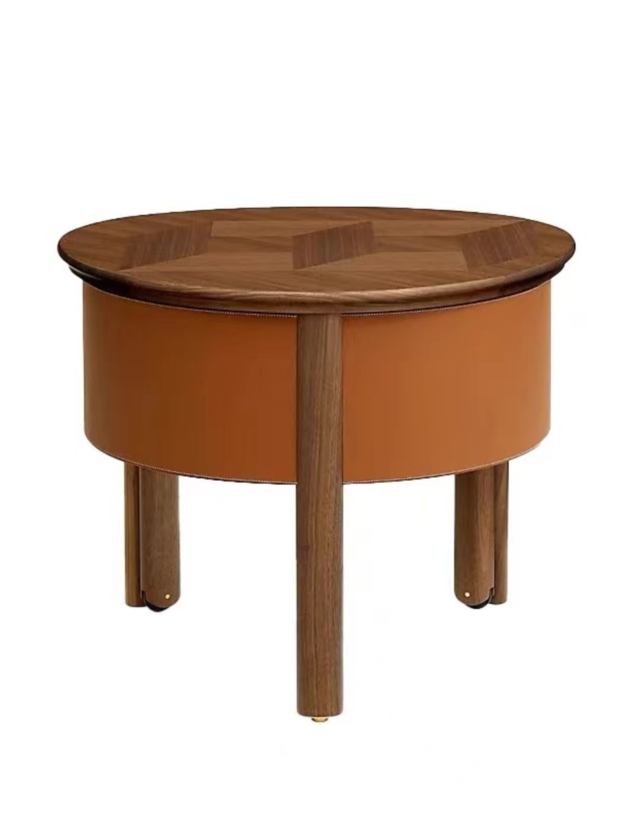 意式极简沙发边几意大利胡桃木角几后现代风格收纳旋转茶几边几