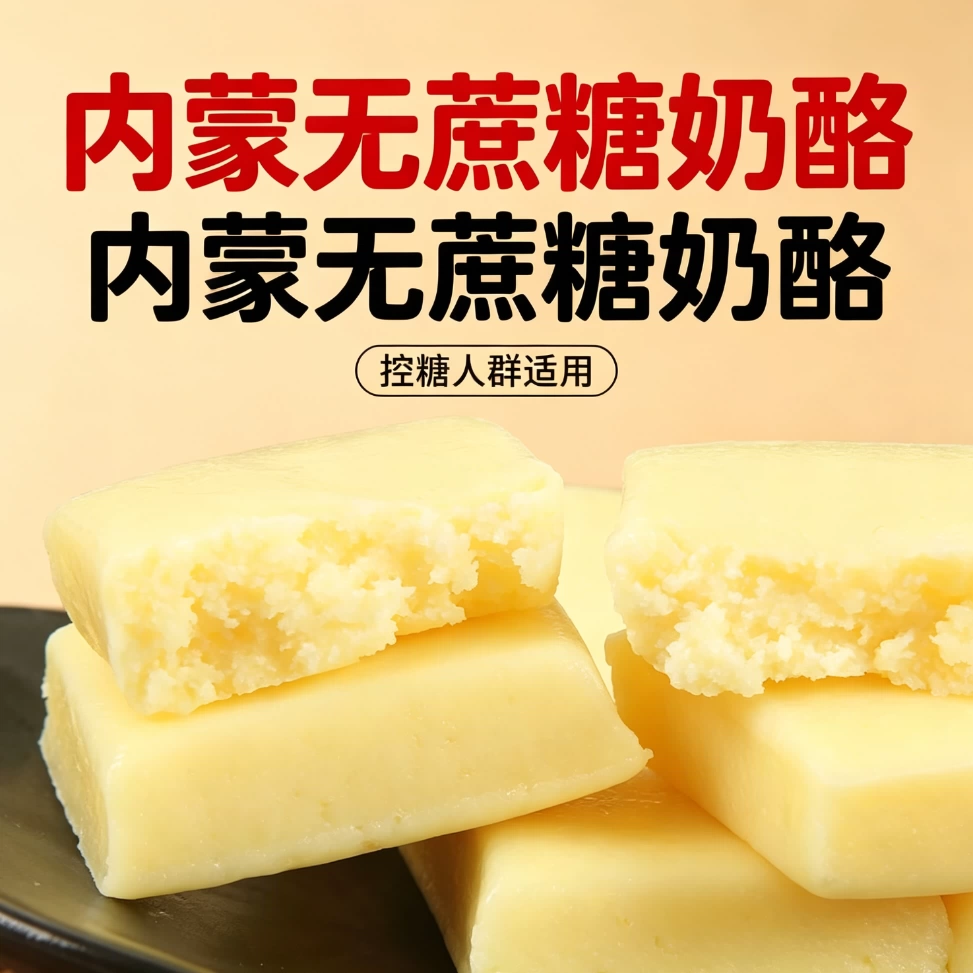 减脂解馋小零食纯奶酪高钙内蒙特产下午茶低热量奶酪块低卡无糖食品糖尿人专用追剧健身办公室老少皆宜含钙高蛋白休闲无蔗糖奶疙瘩