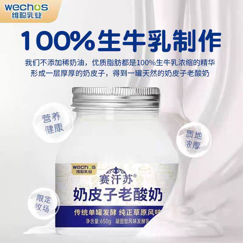 网红热销赛汗苏酸奶单罐发酵乳草原风味低温奶皮子老酸奶650g顺丰