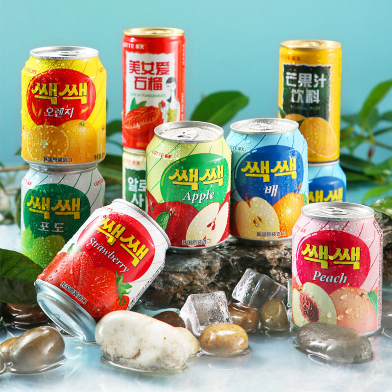 韩国风味原装饮料葡萄汁果粒果汁果肉饮品网红爆款夏季清凉饮料