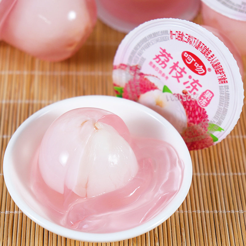 一整颗荔枝果冻散装批发0脂肪儿童休闲零食果味果冻高颜值礼盒装