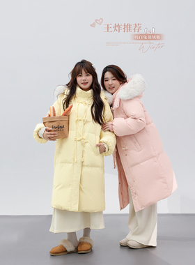 DM100大码女装微胖mm冬保暖牛角扣羽绒服连帽防水防风外套