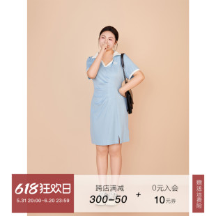 2024春季 新款 女装 DM100微胖mm大码 显瘦polo裙高级设计感连衣裙