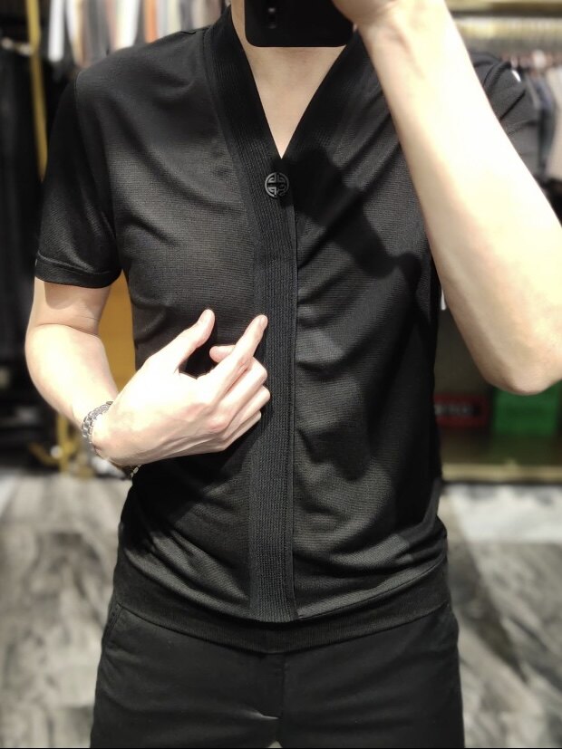 夏季男士休闲薄款针织T恤