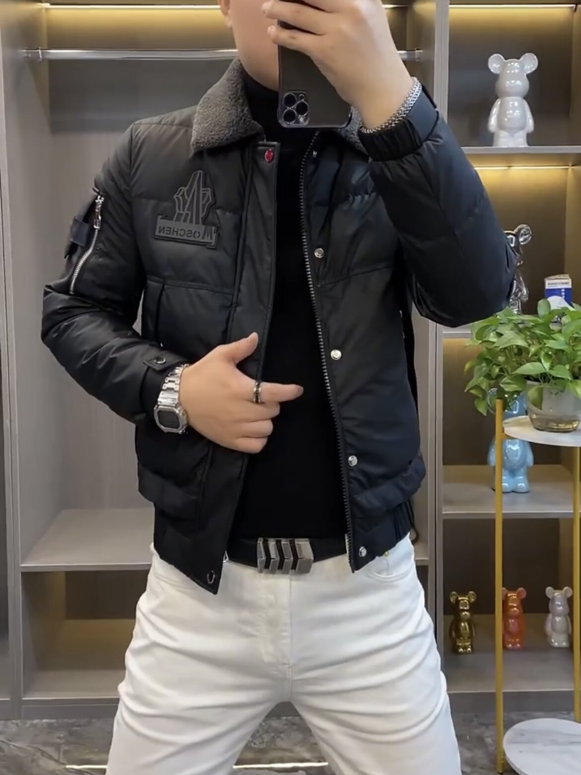 冬季新款欧货男士翻领羽绒服休闲毛领羽绒外套时尚修身保暖23809