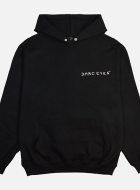 DARC EYES 基础刺绣 美式街头oversize纯棉黑色简约 帽衫