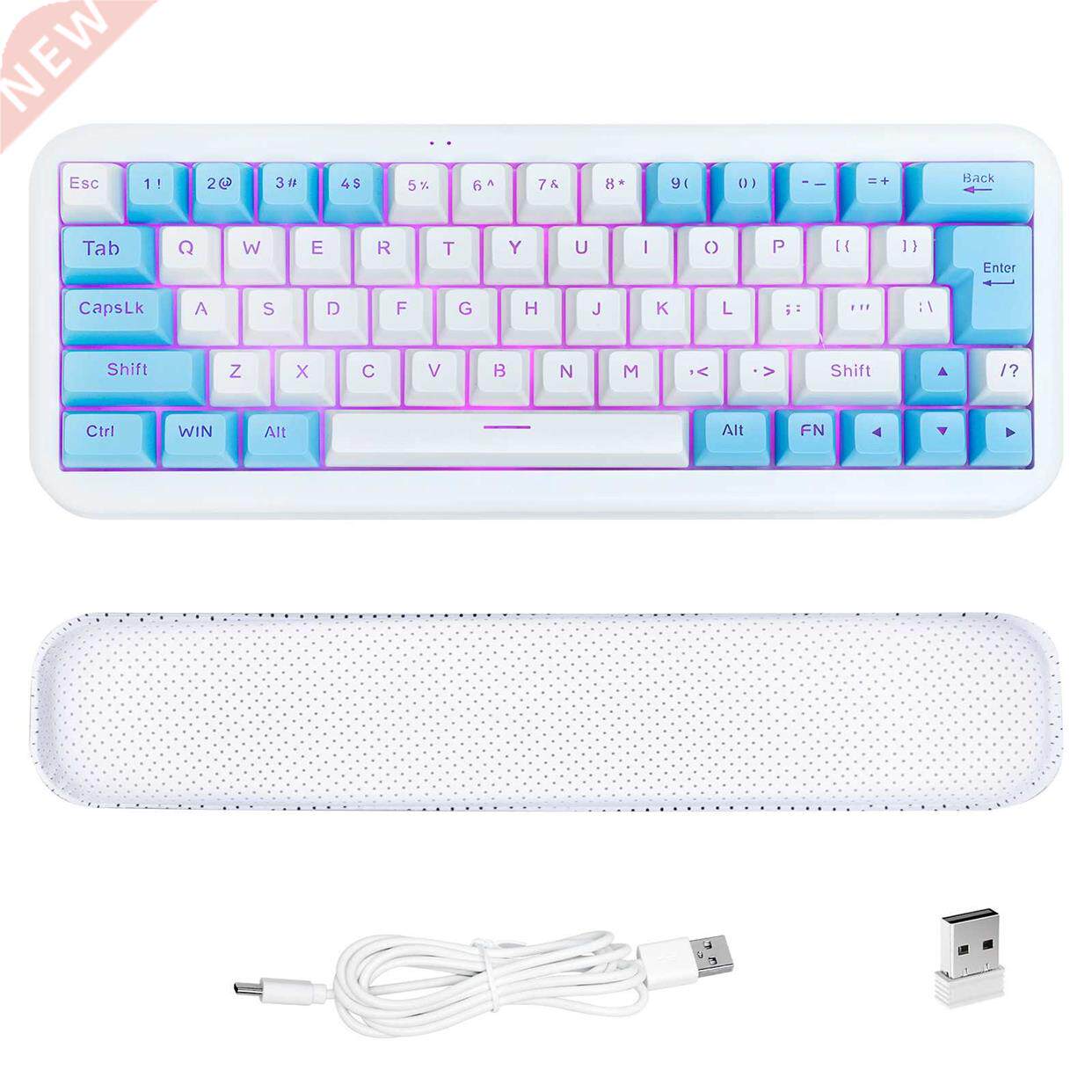 60% Wired Gaming Keyboard, RGB Backlit Ultra-Compact Mini Ke