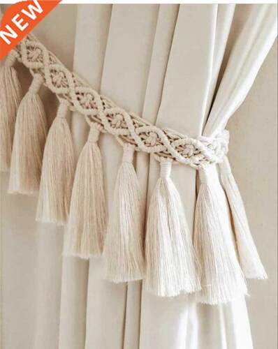 Handmade Macrame Curtain Tiebas Cotton Weave Curtains Tieb
