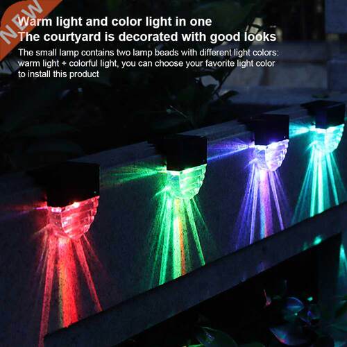 6PCS LED Solar Deck Light Waterproof IP55 RGB Super Bright