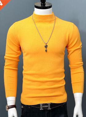 2022 New Men Autumn Wnter Korean Pure Half Turtleneck Pullo