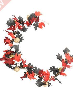 1 Set of Maple Leaf Hanging Vine Decor Rattan Maple Leaf