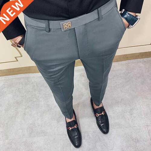 Spring 2022 Men Pants Korean Slim Fit Men Casual Ankle Lengt