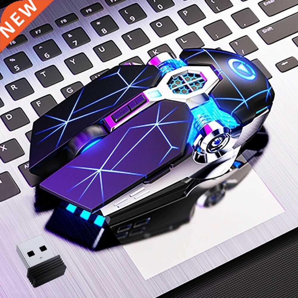 Wreless Optcal 2.4G USB Gamng Mouse 1600DP 7 Color LED B