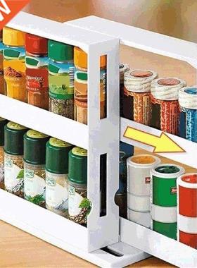 2 Layer Storage Kitchen Rotating Storage Rack Spice Jar