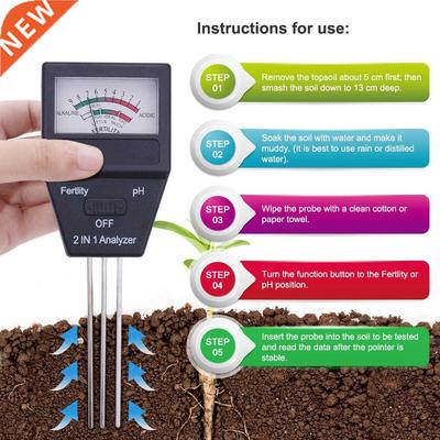 2 in 1 Garden Soil Fertility Analyzer with Probe Gardening P