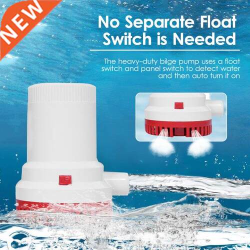 Bilge Pump 2000 GPH High Capacity 12V 24V DC Submersible Wat