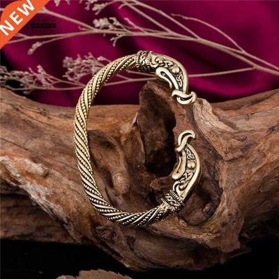 My Shape Viking Wolf Head Bracelet Men Cuff Bangle Pulsera A