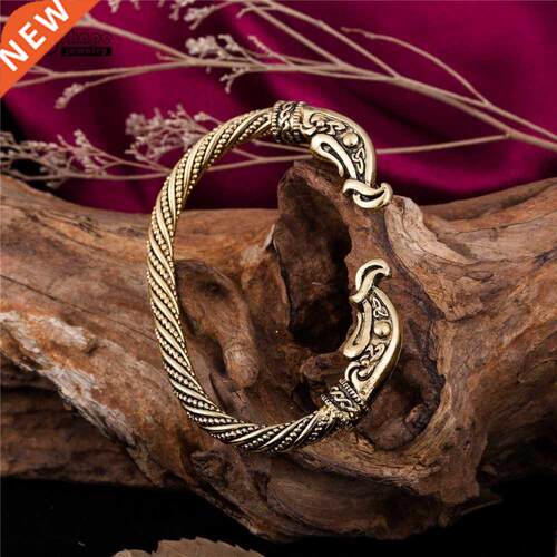 My Shape Viking Wolf Head Bracelet Men Cuff Bangle Pulsera A