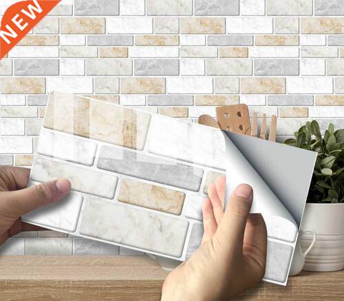 9PCS 3D Marble PVC Wall Stickers Modern Home Decoration Bedr