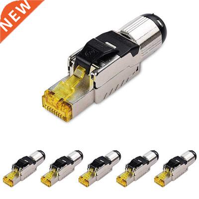 6-Pack Tool Free Shielded RJ45 Cat 8, Cat8 Field Termination