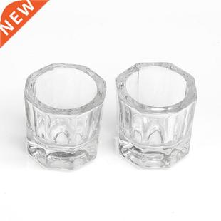 2pcs Mini Crystal Glass Dish Octagon Bowl Cup Nail Liquid To