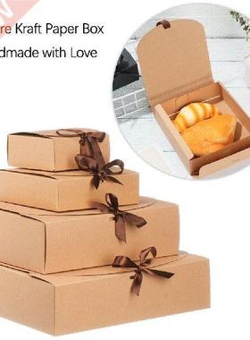 10Pcs Square Kraft Paper Box Cardboard Package Valentine's