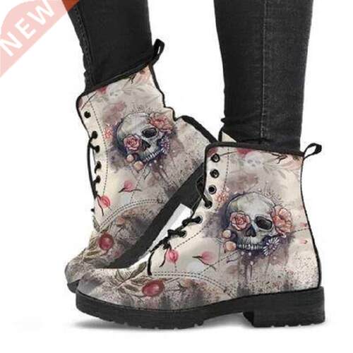 Digital Print Autumn Lady High  Skull Pattern Boot 2022