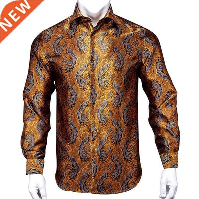 Hi-Tie 100% Silk Luxury Black Gold Embroidery Paisley Dress