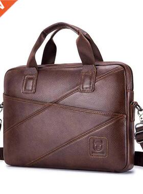 Genuine Leather Men's Bag briefcase Male 14inch laptop bag n