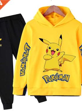 2022 new children's clothing Pikchu- hoodie Pokemon cotton